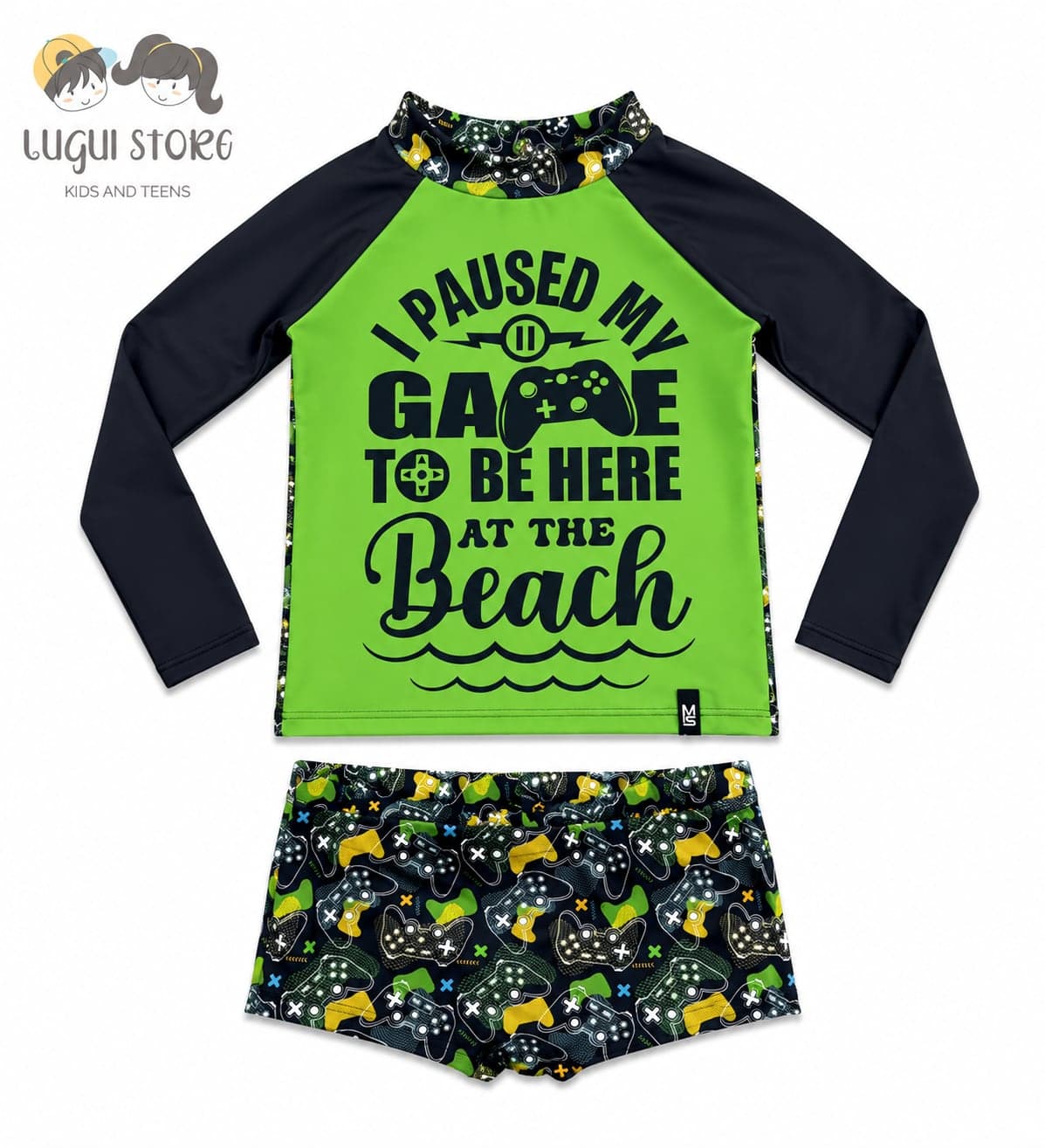 Conjunto praia térmico Marujos & Sereias estampa game
