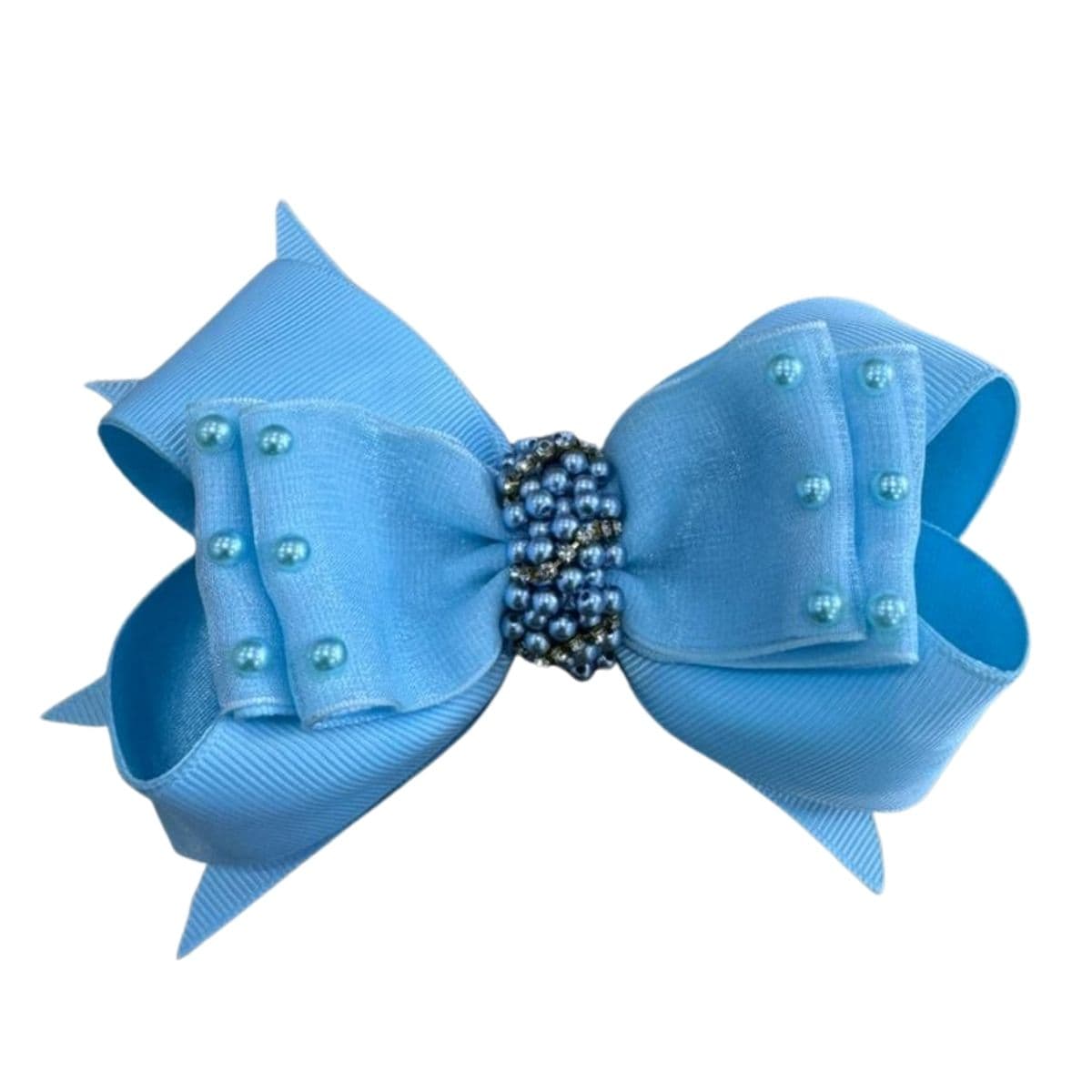 Laço com pérolas (AZUL)